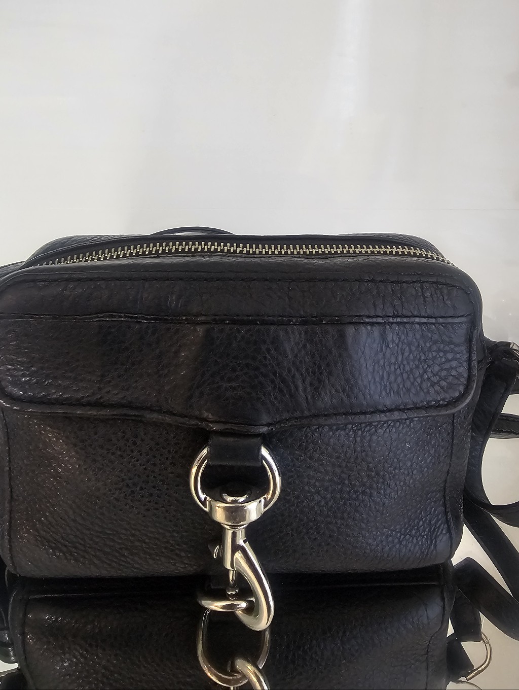 Rebecca Minkoff Black Leather Belt Bag With Silver Hardware